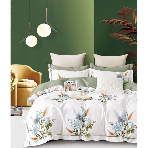 Sängklätter "Imprimé" percale 100% kamgarn 80 trådar/cm² för säng 160 x 200 cm "Större bredd" - Set TP-08