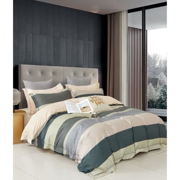 Sängkläder "Imprimé" i percale av ren kammad bomull 80 trådar/cm² för säng 160 x 200 cm "Storskalighet" - Set TP-12