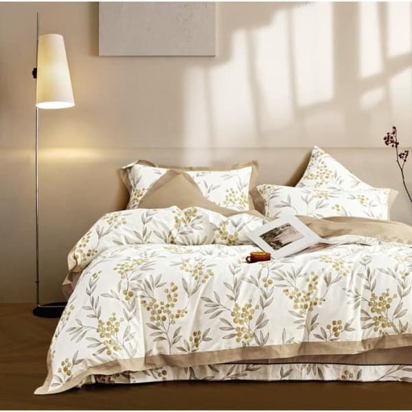 Sängkläder "Imprimé" av percale i 100 % kammad bomull 80 trådar/cm² för säng 160 x 200 cm "Extra Bred" - Sängkläder TP-06