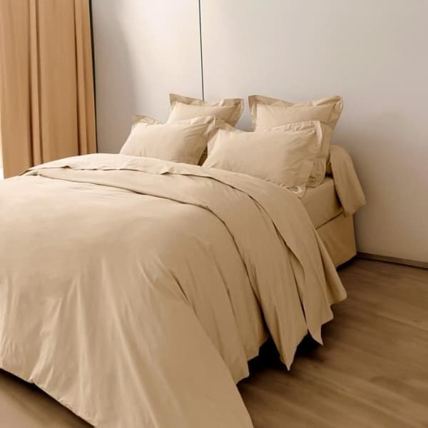 Parure av percale av kammad bomull "Julian" 4 delar för säng 180 x 200 cm "King Size" Rent bomull - Julian Lin