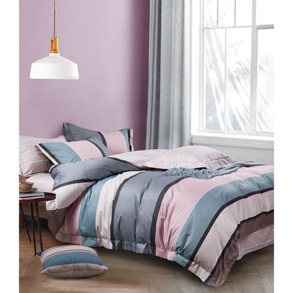 Sängkläder "Imprimé" av 100% kammad bomull, percale 80 trådar/cm² för säng 160 x 200 cm "Stor Bredd" - Set TP-15