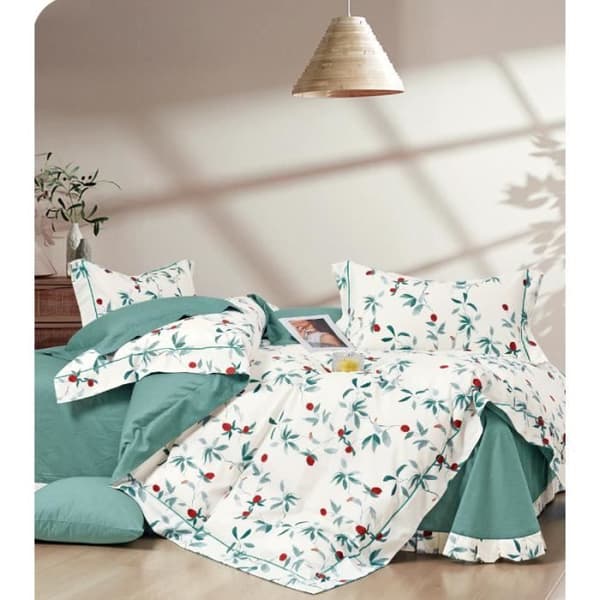 Sängkläder "Imprimé" i 100 % kammad bomull perkal 80 trådar/cm² för säng 140 x 190 cm - Set TP-09