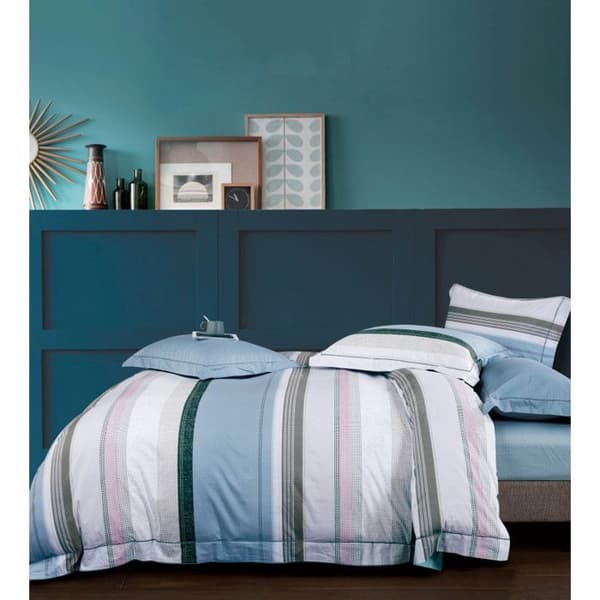 Sängkläder "Mönstrad" i 100 % kammad perkal 80 trådar/cm² för säng 140 x 190 cm - Set TP-01
