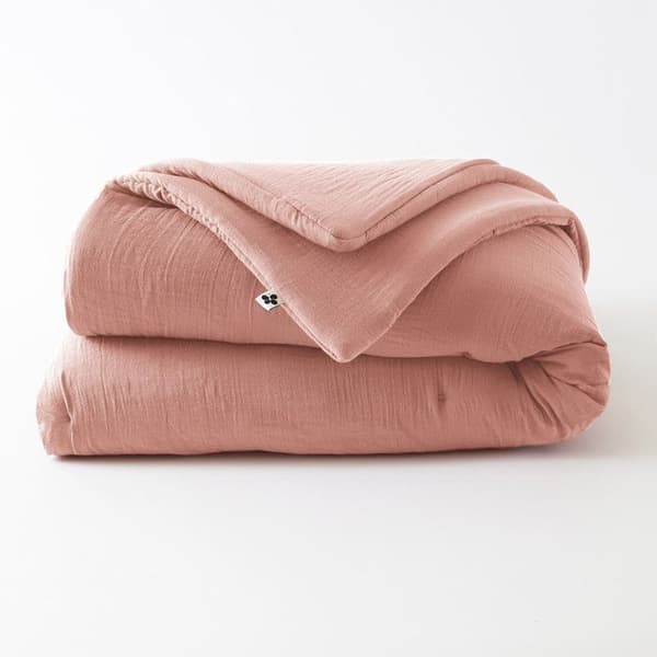 Edredon eller Sängöverkast "Gaïa" alla mått "Gaze de Coton" - Gaïa Rosé Persika - 180 x 240 cm - Gaïa Rosé Persika