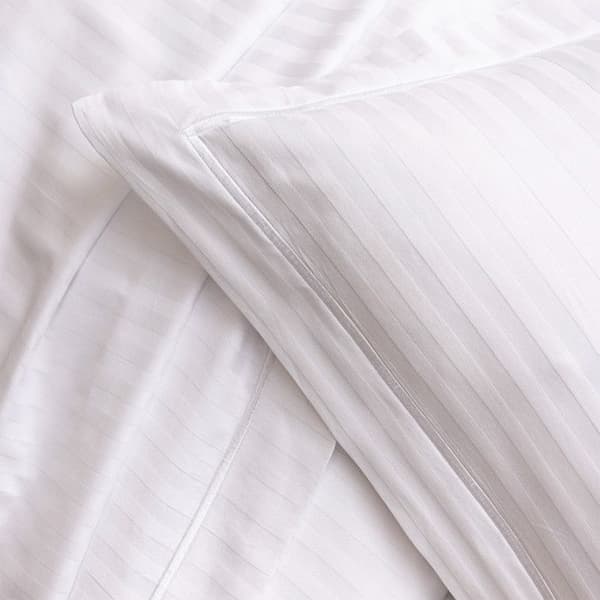 Drap Plat "Prestige" 100% satin av kammad bomull med fina ränder / 120 trådar/cm² 100% bomull - - 240 x 300 cm för dubbelsäng
