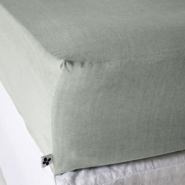 Drap housse "Lysandre" alla dimensioner "Lyocel" Fjärilseffekten - Lysandre Lichen - 180 x 200 cm mudd på 30 cm - Lysandre Liche