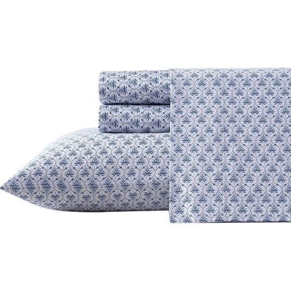 Laura Ashley Sängset i Mjuk Bomullssatin för Mycket Stor Säng, Blå Rosmarin