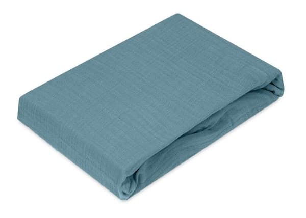 Drap housse MOUSSELINE 160x200x25, marin_34, MATEX
