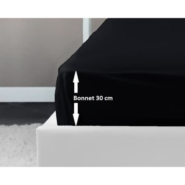 LOVELY HOME Monterat ark 100% bomull 160x200x30 cm svart