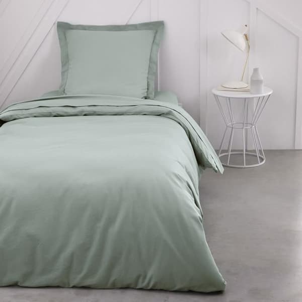 IDAG Essential påslakan - 90 x 190 cm - 1 person - 100 % vanlig bomull - Celadon