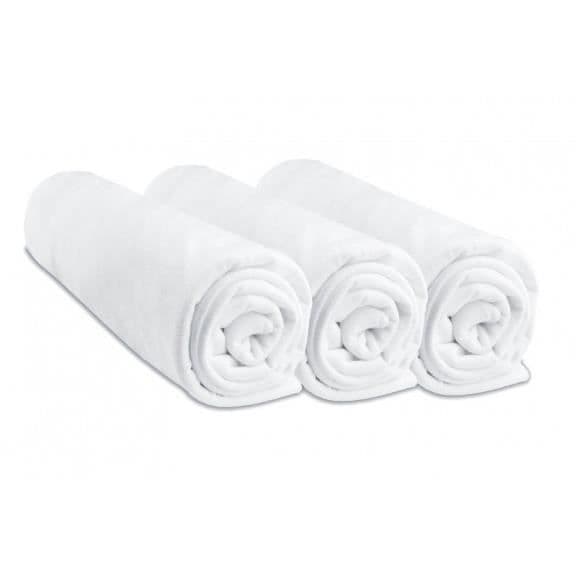 Lakan i bomullsjersey 70x140 - EASY DORT - Set om 3 - Vit