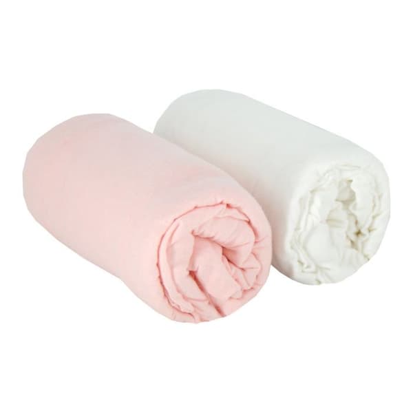 BABYCALIN 2 ark Babyskydd Vit rosa 70 x 140 cm - Tröja - 130gr / m²