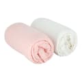 Miniatyrbild 4 av 4: BABYCALIN 2 ark Babyskydd Vit rosa 70 x 140 cm - Tröja - 130gr / m²