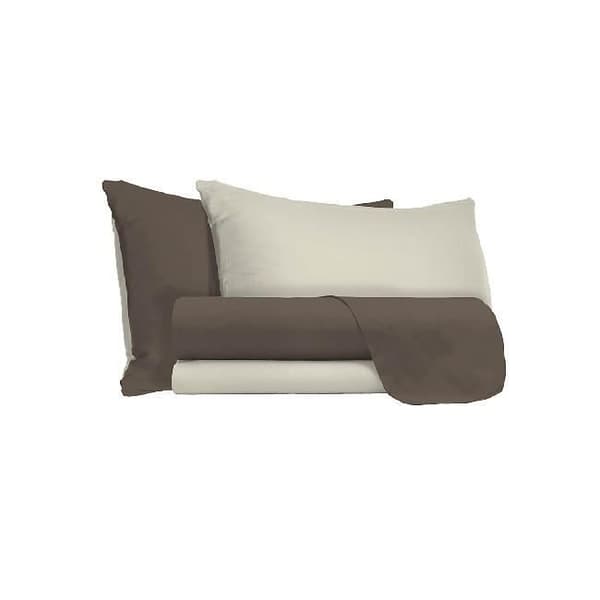 Dubbel Lakan Set - Brun, Kräm - 240 x 300 cm