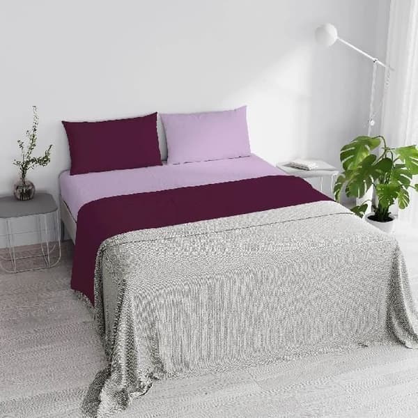 Dubbelt Lakan Set - Lila - 240 x 300 cm