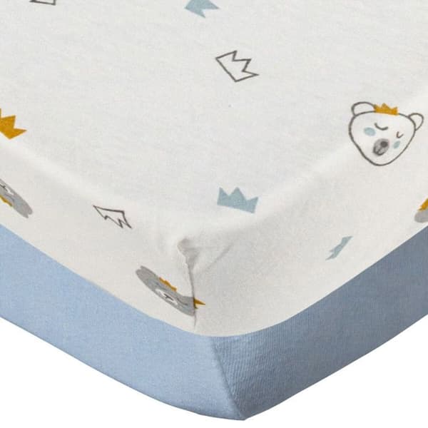 Prydnadslakan 70x140cm Björn - BABYCALIN - Set med 2 - 100% BOMULL - Blå