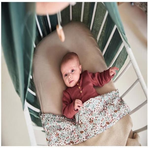 Lakan i jersey för babysäng - JOLLEIN - Nougat - 100% bomull - 60x120 cm - Babysäng
