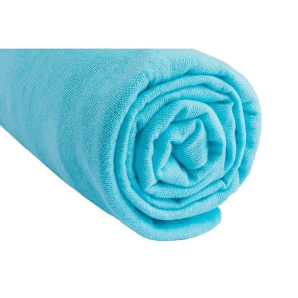 Set med 3 st bomullsjersey-passlakan 40x80 - pojke - anis, vit, turkos