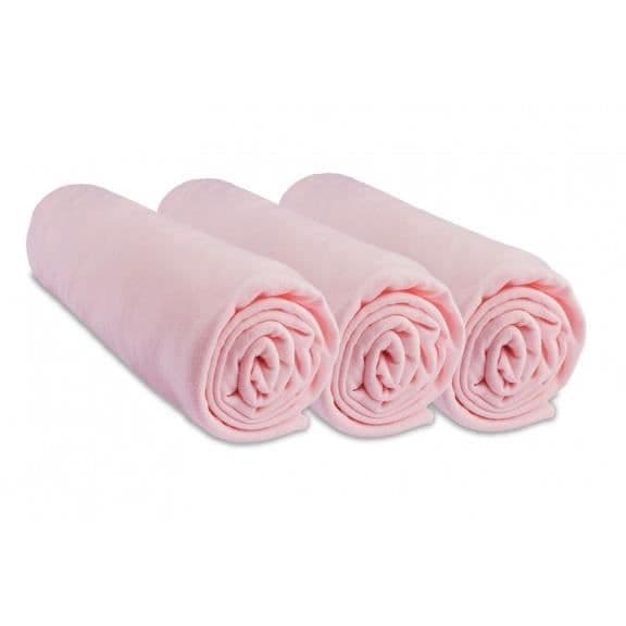 Set med 3 bomullsjerseys påsydda lakan 70x140 Rosa - Baby - Girl - Rektangulär