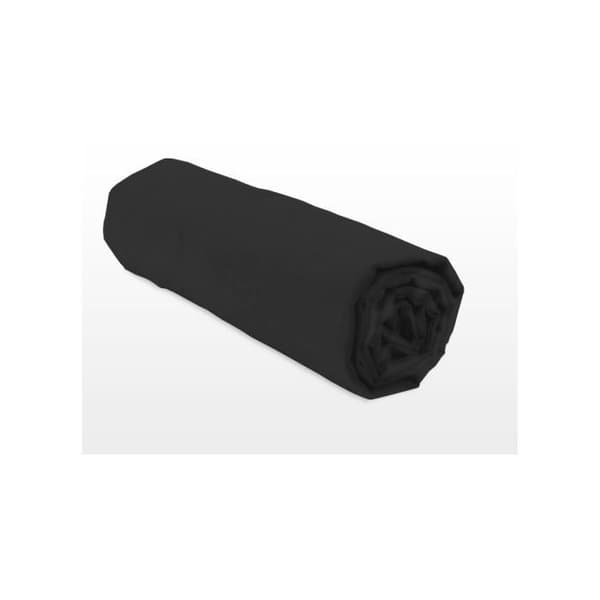 Enkelt påsedd lakan 100 % bomull - Keps 25 cm - Svart - 160x200 cm