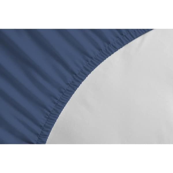 Drap housse - HOME LINGE PASSION - 180x200 cm - 100% bomull - Bonnet 25 cm - Blå