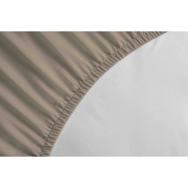 Enkelt påsedd lakan 100 % bomull - Motorhuv 25 cm - Beige - 140x190 cm