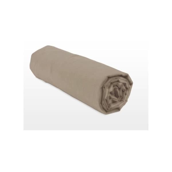 Enkelt påsedd lakan 100 % bomull - Motorhuv 25 cm - Beige - 140x190 cm