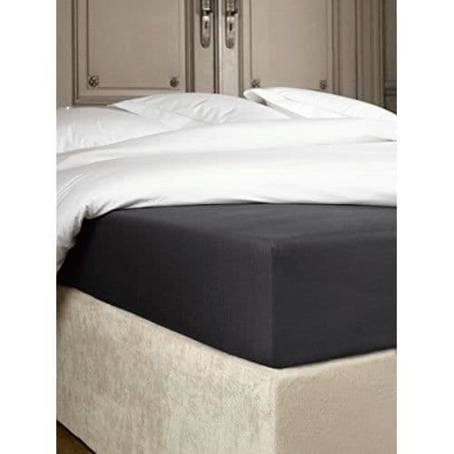 Drap Housse - De Witte Lietaer - Humla - Percale av Bomull - Mörkgrå - 180x200x30 cm