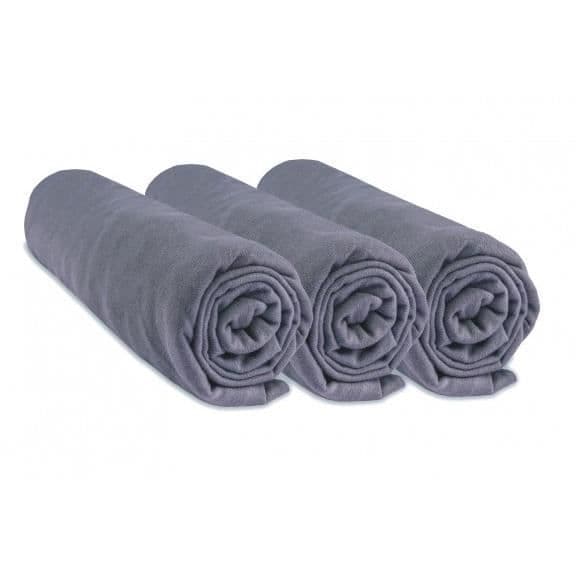 Drapslakan - EASY DORT - 70x140 cm - 100% bomull - Grå - Elastisk