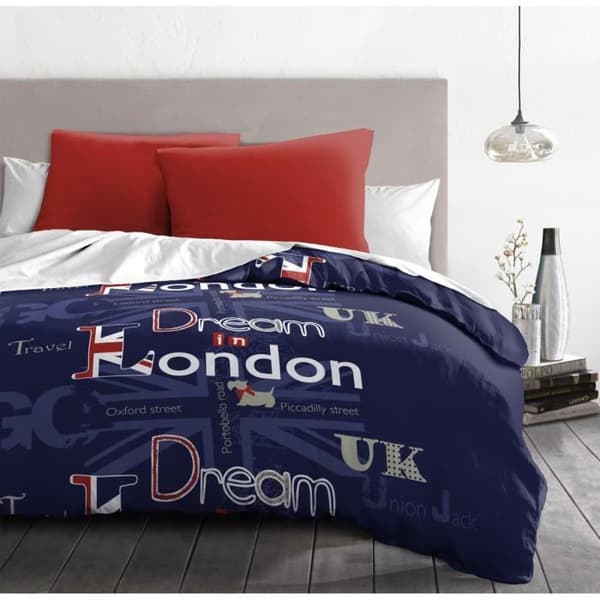 DREAM IN LONDON Microfiber 4-delad arkset - blå - 240x300cm