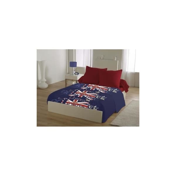 DREAM IN LONDON Microfiber 4-delad arkset - blå - 240x300cm