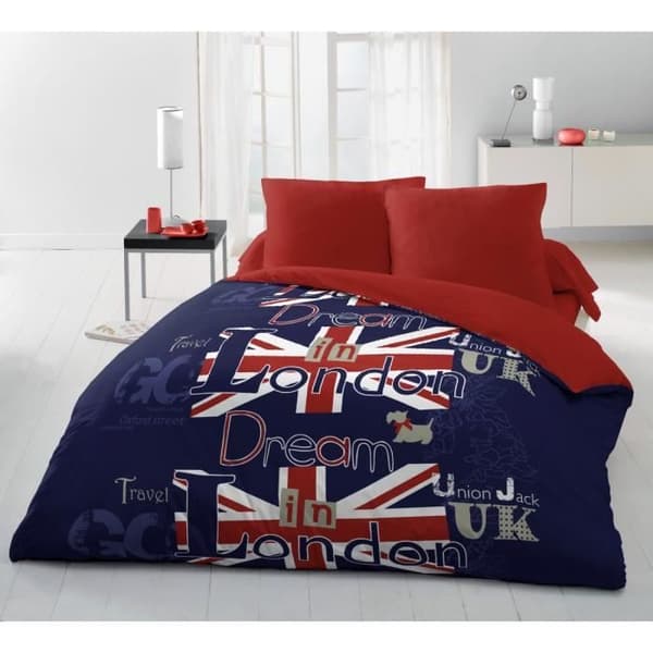 DREAM IN LONDON Microfiber 4-delad arkset - blå - 240x300cm