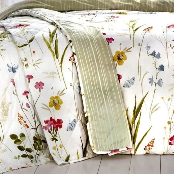 Quiltat överkast - Floral Prairie - 229cm x 195cm - Bomull - Tvättbar - Flerfärgad