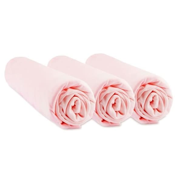 Lakan i bambu för babysäng - EASY DORT - Set 3 - Rosa - 40x80 cm 40x90 cm