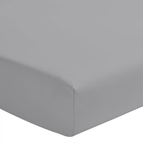 Enkelt påslakan 100% bomull - Motorhuv 25cm - Ljusgrå - 140x190 cm