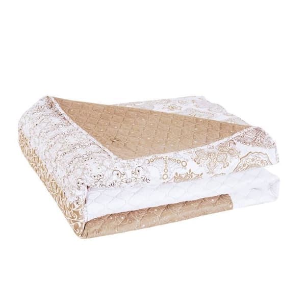 Överkast - MYNE - Alhambra - Vändbar - Mikrofiber - 240 x 260 cm - Beige
