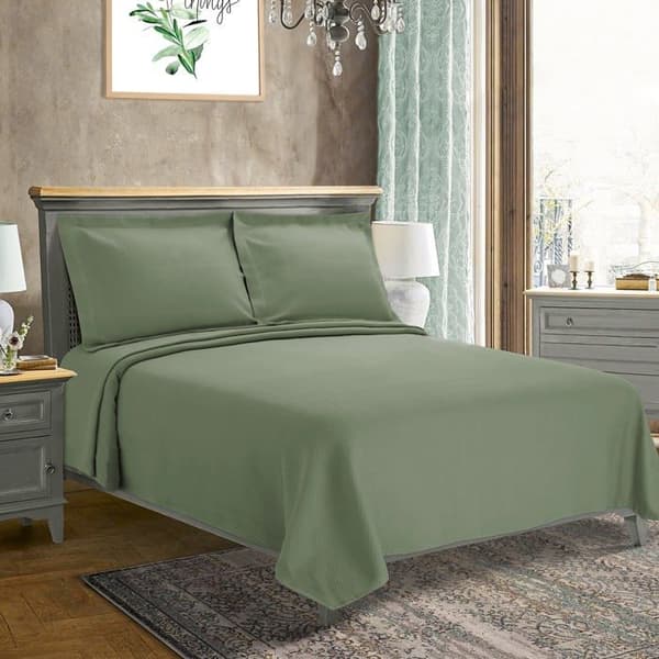 Sängöverkast - boutis - Superior överkast - Sängöverkast SOLT-QN-SG - Överkast i bomull, Sage, Queen size-säng