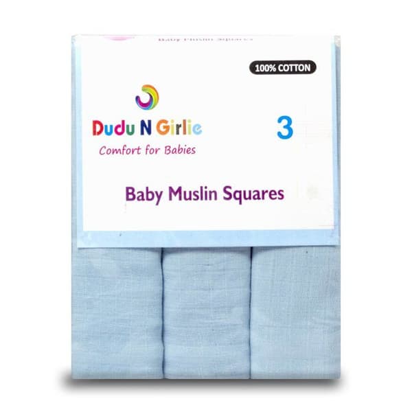 Dudu n girlie - B00SXGOD38 - Dudu N gjutna lakan i 100 % bomull för babysäng, 72 cm x 72 cm, 3 stycken, blå
