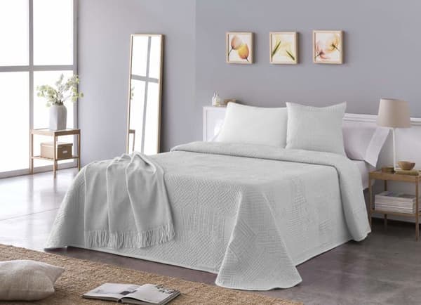 Sängöverkast - boutis - överkast Vialman Cama överkast på 135 cm: 230 cm x 270 cm Vit