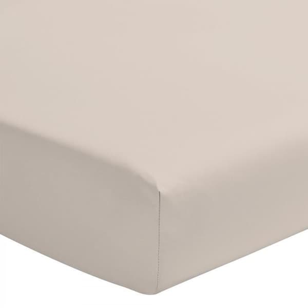 Enkelt påsedd lakan 100 % bomull - Motorhuv 25 cm - Krämbeige - 90x190 cm