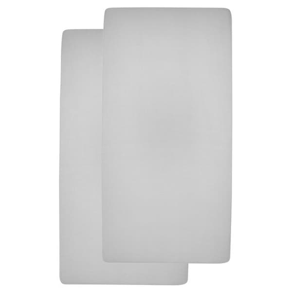 Meyco Baby Uni madrasskydd - paket med 2 - jersey - ljusgrå - 60x120cm