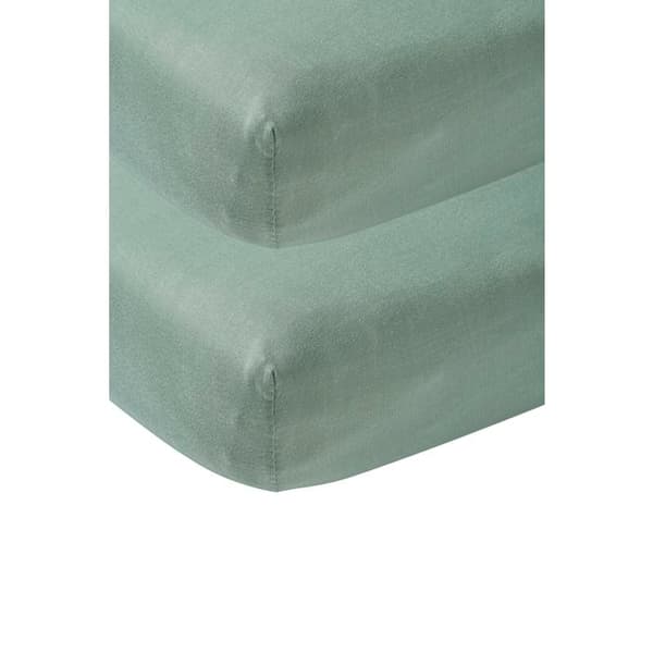 Meyco Baby Uni drap-housse berceau - paket om 2 - jersey - sten grön - 40x80/90cm
