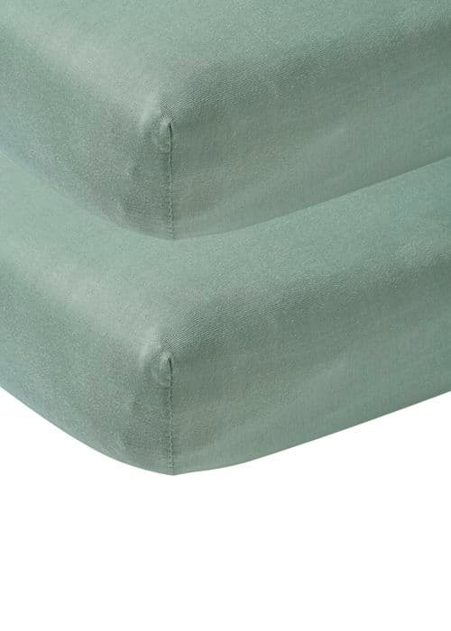 Meyco Baby Uni drap-housse berceau - paket om 2 - jersey - sten grön - 40x80/90cm