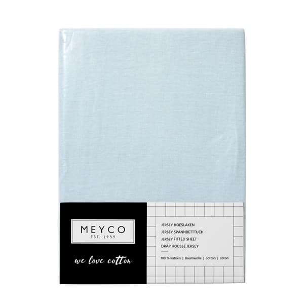Meyco Baby Uni drahtsängkläder - jersey - ljusblå - 60x120cm