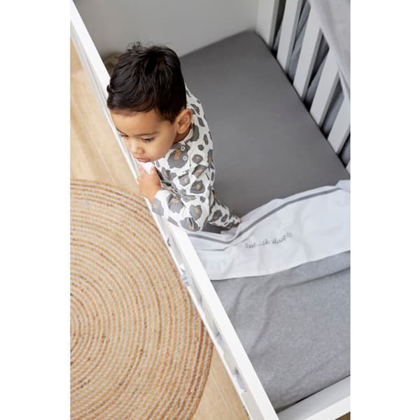 Meyco Baby Uni spjälsängsskydd - paket om 2 - jersey - grå - 60x120cm