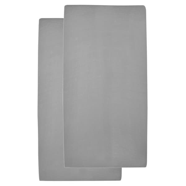 Meyco Baby Uni spjälsängsskydd - paket om 2 - jersey - grå - 60x120cm