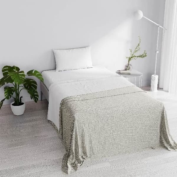HOMEMANIA dubbellakanset - Hem - Sovrum - Enkel - Made in Italy - Vit i 100 % bomull, 150 x 300