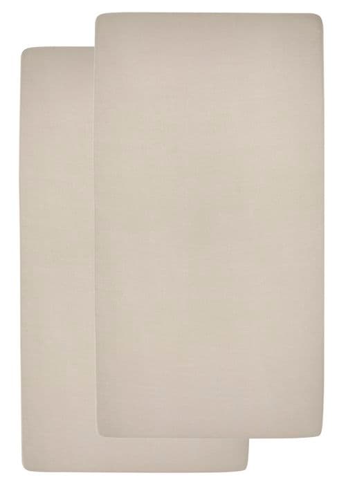 Meyco Baby Uni drap-housse för babysäng - paket med 2 - jersey - sand - 60x120cm