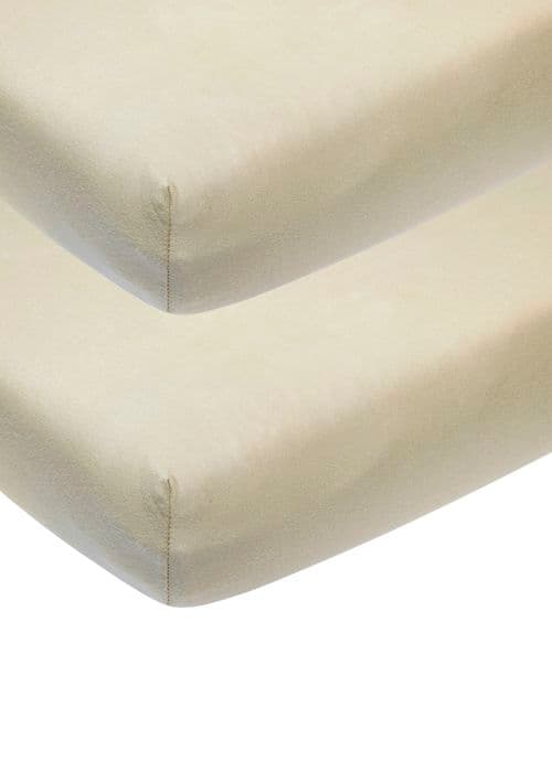 Meyco Baby Uni drap-housse för babysäng - paket med 2 - jersey - sand - 60x120cm