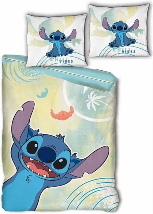 LILO &amp; STITCH - Sänglinne set 140x200cm 'Ekologisk bomull'